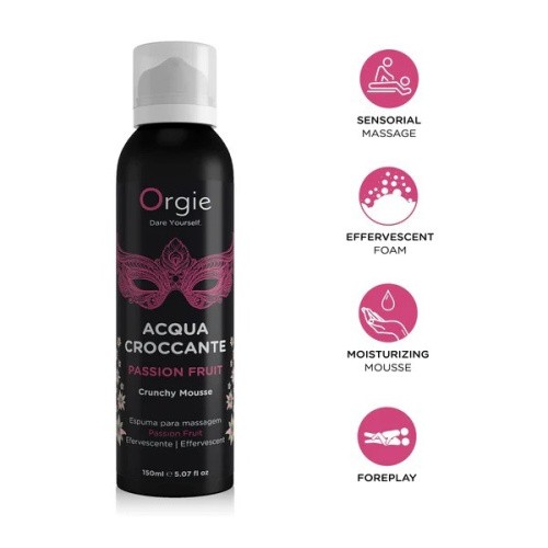 Оrgie - Acqua Crocante - Шипучая увлажняющя пенка для массажа,150 мл (маракуйа)