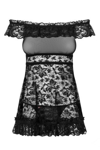 Obsessive Flores chemise UA37094 - Эротический комплект, S/M, (черный)
