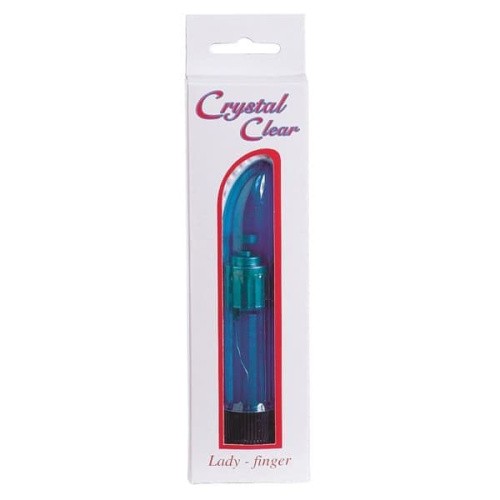 Вибратор пластиковый Crystal Clear, 13Х2,5 см  (синий)