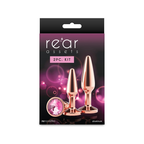 Набор анальных пробок NS Novelties Rear Assets Tapered Trainer Kit - Rose Gold