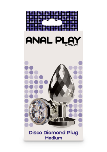 Металева анальна пробка Toy Joy Disco Diamond Plug – розмір M - купити в Києві, Україні