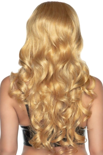 Leg Avenue-Long curly bang wig with braid Blonde - Довга перука з косичкою, блонд - купити в Києві, Україні