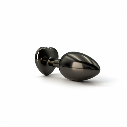Металлическая анальная пробка с камнем в форме сердца ALUME, S