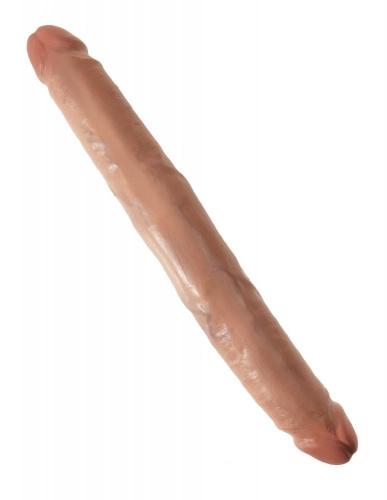Двойной фаллоимитатор King Cock 12 Slim Double Dildo, 30х3,3 см (телесный)
