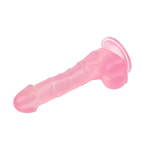 Hi-Rubber 7.7" Dildo Pink - Фаллоимитатор с мошонкой, 19,5 см (розовый)