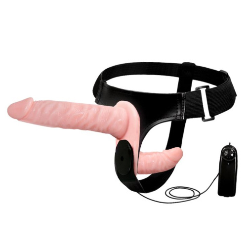 Подвійний страпон LyBaile Ultra Passionate Harness Doble Heads, 18 см - купити в Києві, Україні