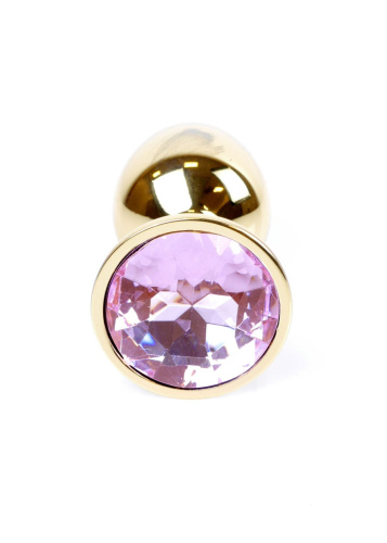 B-Series Jewellery Gold Plug Rose - Анальная пробка с кристаллом, 7х2.7 см (розовый)