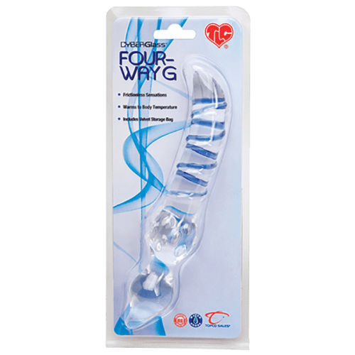 Стеклянный стимулятор точки G CyberGlass Four-Way G, 12х3,8 см