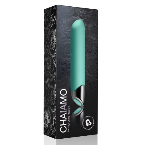 Rocks Off Chaiamo Teal - Мощный вибратор soft-touch силикон, 16х3.2 см