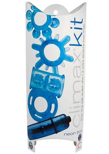 Topco Sales Climax Kit Neon Blue - набор эрекционных колец, (синий)