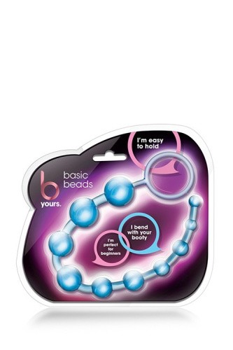 B Yours Basic Beads - Анальная цепочка, 32х2,5см (голубой)