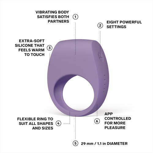 Ерекційне кільце з вібрацією LELO Tor 3 Violet Dusk - купити в Києві, Україні