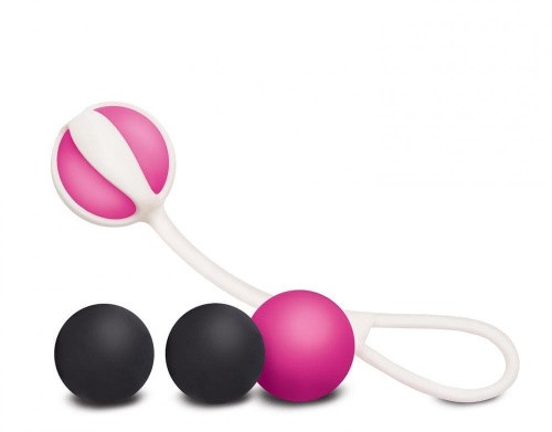 Gvibe Geisha balls Magnetic - Мощный магнитный тренажер Кегеля, 2х27 г, 2х15 г (розовый с черным)