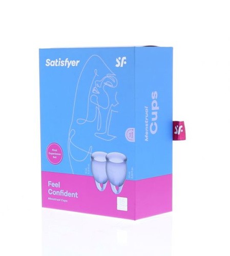 Satisfyer Feel Confident - набор менструальных чаш, 15 мл и 20 мл (фиолетовый)