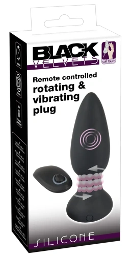 Orion Black Velvets RC Rotating & vi - Анальная пробка с вибрацией, 14,2х2,5 см (черный)