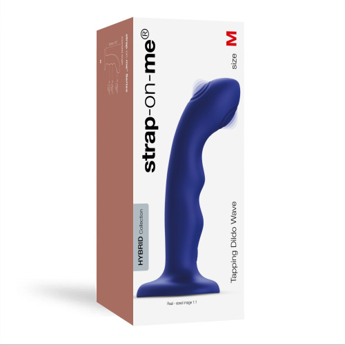 Насадка для страпона с двойной точечной пульсацией Strap-On-Me Tapping Dildo Wave, М