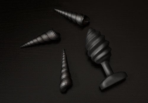 Gvibe Gplug Twist - Уникальная витая анальная пробка, 8.5х3.9 см (черный)