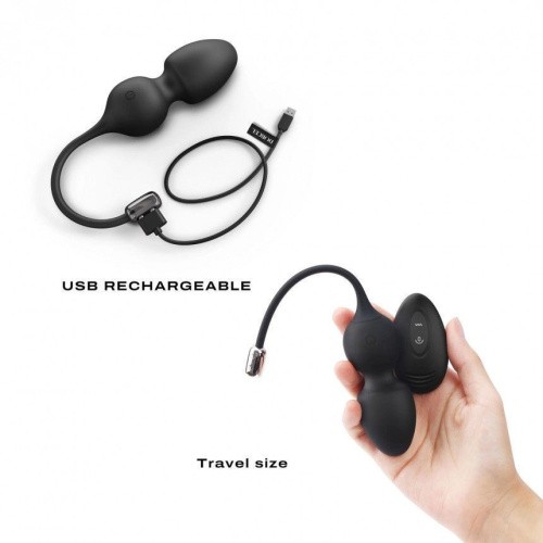 Dorcel Love Balls - Вагинальные шарики с вибрацией, 3.5 см (чёрные)