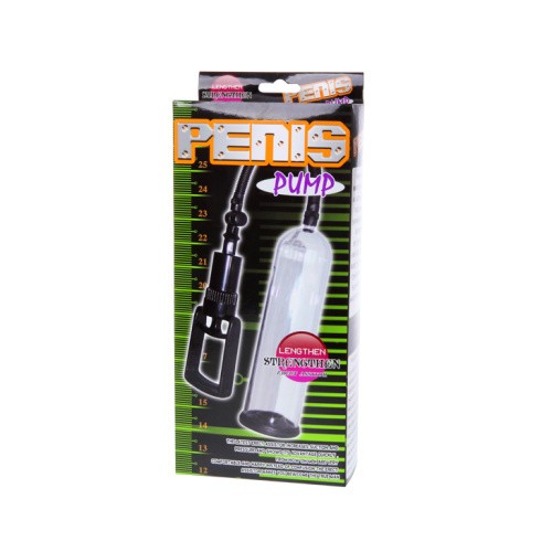 Penis Pump - Вакуумная помпа с насадками, 19х5.5 см (прозрачный)