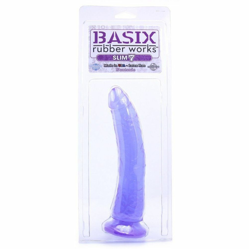 Фаллоимитатор Basix Slim 7, 18х3,5 см (фиолетовый)