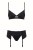Obsessive Gretia set - эротический комплект бюстгальтер, стринги и пояс для чулок, L/XL (чёрный)