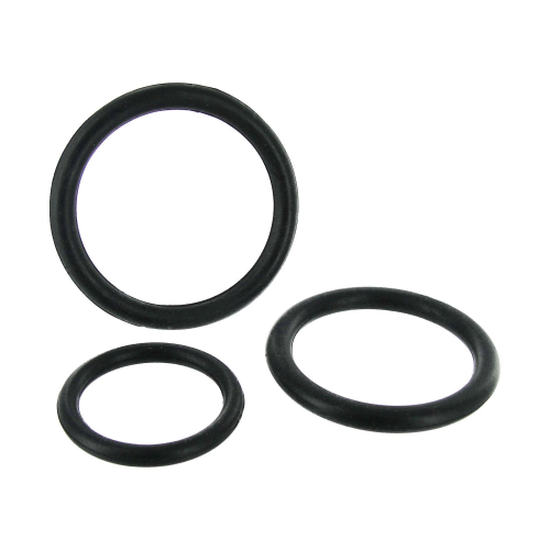 Trinity Vibes Black Triple Cock Ring Set - Набор силиконовыйх эрекционных колец, 3 шт (чёрный)