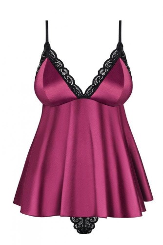 Obsessive 845-BAB-5 babydoll - сексуальный бэби долл с кружевными трусиками, L/XL (фиолетовый)