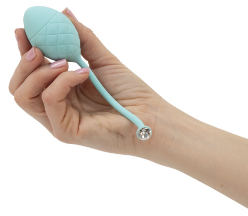Pillow Talk Frisky Teal - роскошные вагинальные шарики с кристаллом, 3,2 см.