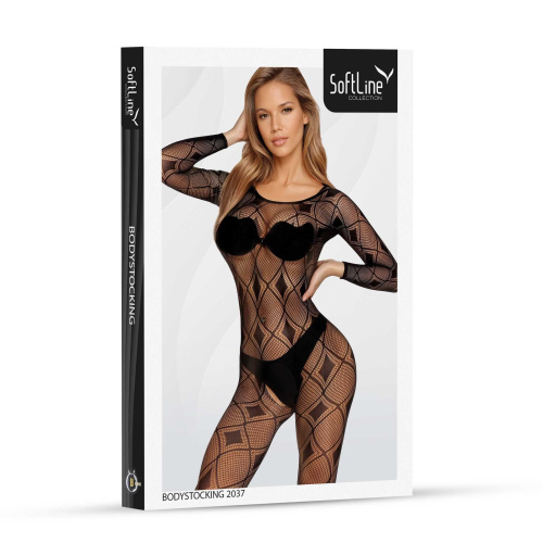 Бодістокінг SoftLine Bodystocking 2037, black - One Size - купити в Україні | Секс шоп SEX-SHOP.ua