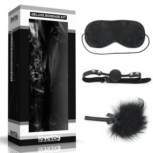 LoveToy Deluxe Bondage Kit - набор БДСМ аксессуаров (чёрный)