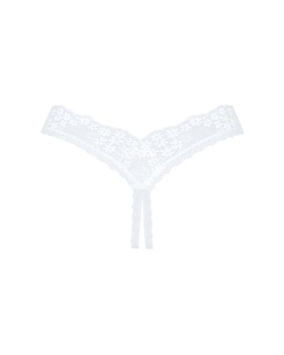 Obsessive Heavenlly crotchless thong  - эротические стринги с открытой промежностью, XL/2XL (белый)