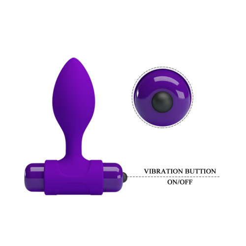 Pretty Love Vibro Butt Plug - Анальная пробка с вибропулей, 8.6х2.7 (фиолетовая)