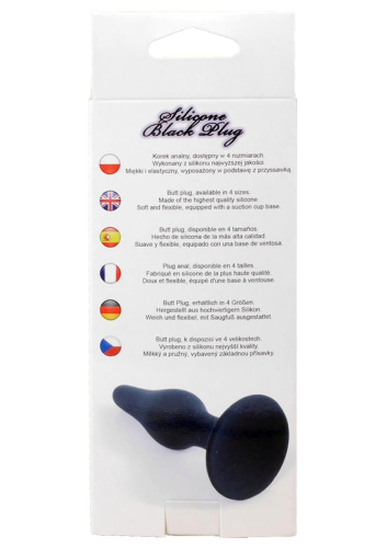Boss Silicone Plug Black Medium - Анальная пробка, 11 см (черный)