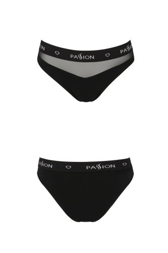 Passion PS006 Panties трусики с прозрачной вставкой, L (чёрный)