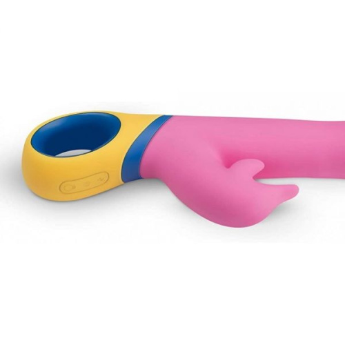PMV20 Copy Dolphin Vibrator - вибратор кролик с ротацией, 11.5х3.6 см (разноцветный)
