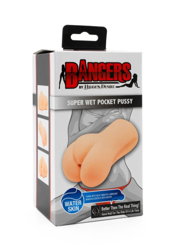 Bangers Super Wet Pocket Pussy - мастурбатор-вагина, 13.5 см (телесный)
