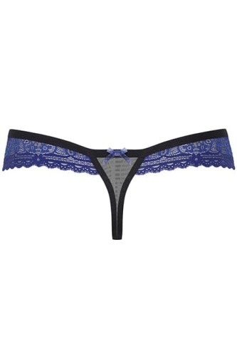 Obsessive 850-THO-6 - стринги с кружевом, S/M (синий)