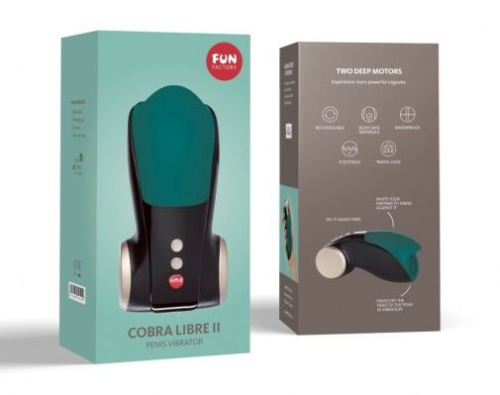 Fun Factory Cobra libre 2 - Мастурбатор автоматический, 14.7х4.3 см (чёрный с зелёным)