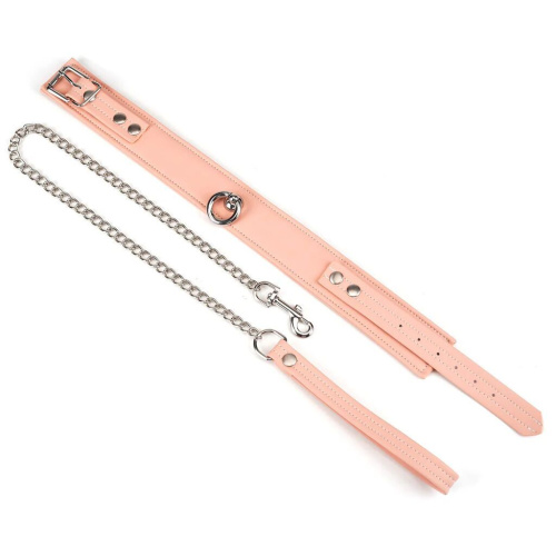 Ошейник с поводком Liebe Seele Dark Candy Pink Collar with Leash