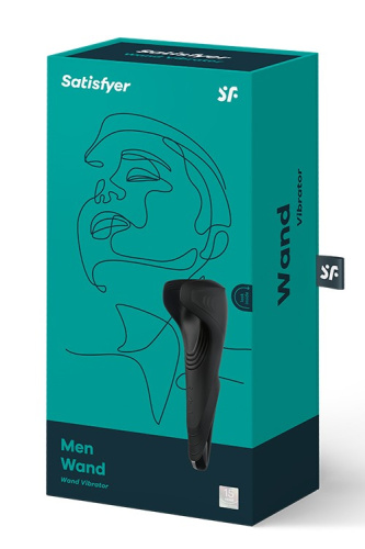 Satisfyer Men Wand Vibrating - стильный мощный мужской мастурбатор с вибрацией, 20х7,5 см (черный)
