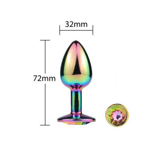 MAI Attraction Toys №72 Rainbow - Металлическая анальная пробка, 7.2х3.2 см