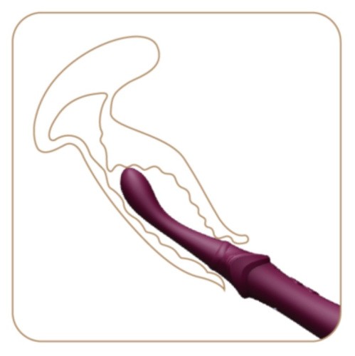 Zalo Bess Pin Point Vibrator - Изысканный вибратор для клитора с насадками, 22х3.3 см (фиолетовый)