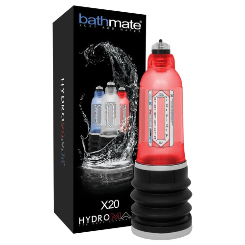 Bathmate Hydromax X20 - Гидропомпа, 26х9 см (красный)