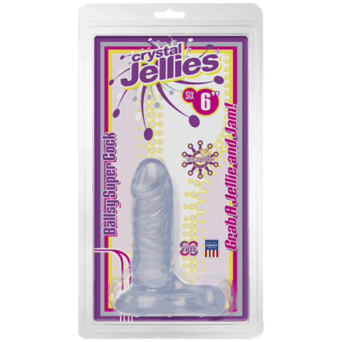 Фаллоимитатор с мошонкой Doc Johnson Crystal Jellies 6, 13,2х3,5 см