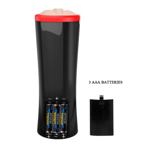 Pretty Love Ozzy Vagina Masturbator Flesh Tube - Мастурбатор с имитацией фрикций и звуковым сопровождением, 24.6х9 см