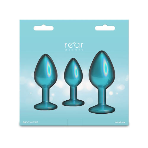 Набор анальных пробок NS Novelties Rear Assets - Trainer Kit - Iridescent Teal