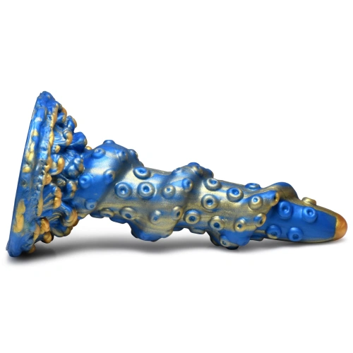 Creature Cocks Lord Kraken Tentacled Silicone Dildo - фантазийный фаллоимитатор Кракен, 21.1х5.1 (синий с золотым)