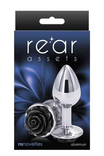Ns Novelties Rose Buttplug S - Анальна пробка, 6,3 х2,7 см, (срібляста з чорним) - купити в Києві, Україні