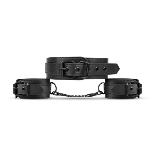 Bedroom Fantasies Collar & Cuffs - Наручники з нашийником, (чорний) - купити в Києві, Україні