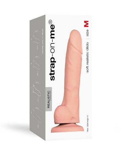 Strap-On-Me Soft Realistic Dildo - Size M - Реалістичний фалоімітатор, 18х3.8 см., (ванільний) - купити в Києві, Україні